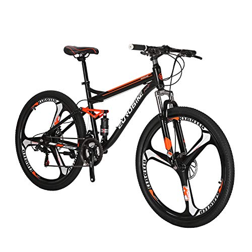EUROBIKE Full Suspension Mountain Bike, YH-S7 Mens Mountain Bike, 27.5 inch Wheels, 21 Speed, Bikes for Men (Mag Wheel)