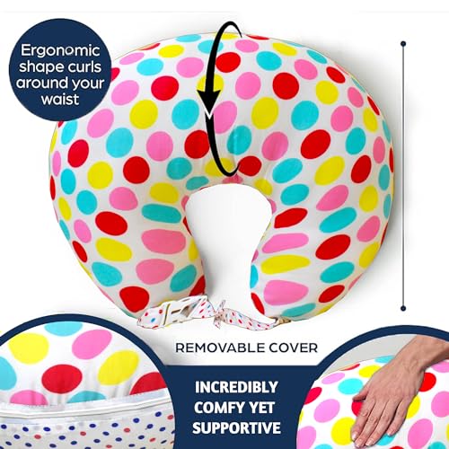 Image of VParents Multipurpose Baby Feeding Nursing Cum Maternity Pillow for New Born Cotton, Recommended for Maternity, Nursing, Medical Mite (Polka dots) 110495