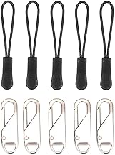 10pcs Zip Puller with Pull Rope， Fix Zip Puller Slider Repair Replacement Kit，Backpack Pack Straps Accessories，Suitable for Zipper Replacement of Clothing Bags（Silver）