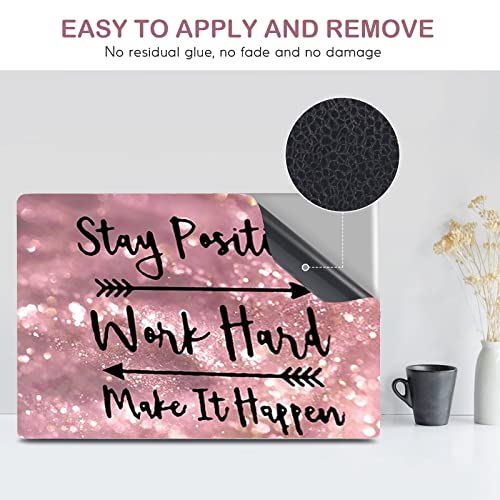 Dinky Laptop Skin Sticker Decal, 12" 13" 13.3" 14" 15" 15.4" 15.6 Inch Laptop Universal Reusable Vinyl Skin Stickers Cover Art Decal Notebook Pc Personalized Protector (Pink Letters) #TOP4