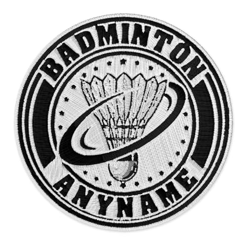 Custom Badminton Name Patch Personalized Badminton Sport First Name & Last Name Iron-On/Sew-On/Hook & Loop Embroidered Patches for Jackets, Jeans, Hats, Backpacks, Shirts, Uniforms