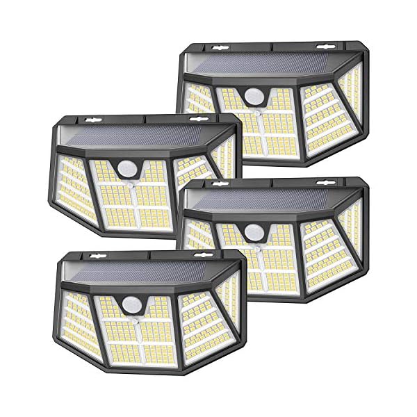 SEZAC Solarleuchten im Freien 【310 LED / 3 Modi】, Solar-Sicherheitsleuchten Solar-Bewegungssensor-Leuchten Wireless IP68…