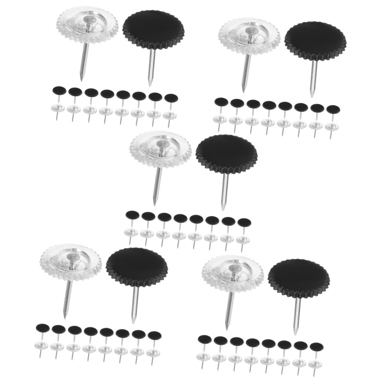 Uonlytech 5 Sätze Pushpins Für Pinnwand Transparente Reißnägel Schwarze Pinnwandstecker Für Büro Und DIY Projekte Praktisch Für Nachrichten Und Notizen Boxen À 200 Stück * 5