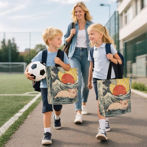 Bolsa de libros con bolsillo de cremallera externo para mujeres 6