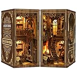 Teoryieer Book Nook Bibliothèque Ancienne avec Lumières, Puzzle 3D DIY Maquette en Bois ...