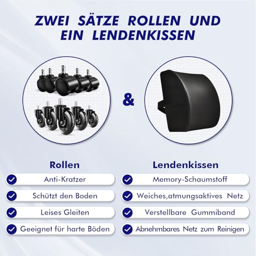 Daccormax Bürostuhl, Bürostuhl Ergonomisch Schreibtischstuhl mit Verstellbaren Armlehnen… – Ansicht 2