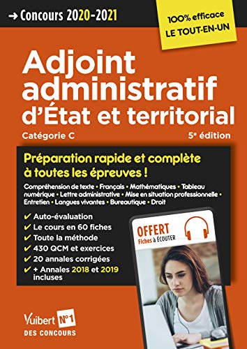 Concours Adjoint administratif d'Etat et territorial - Préparation rapide et complète à toutes les épreuves ! Concours 2020-2021