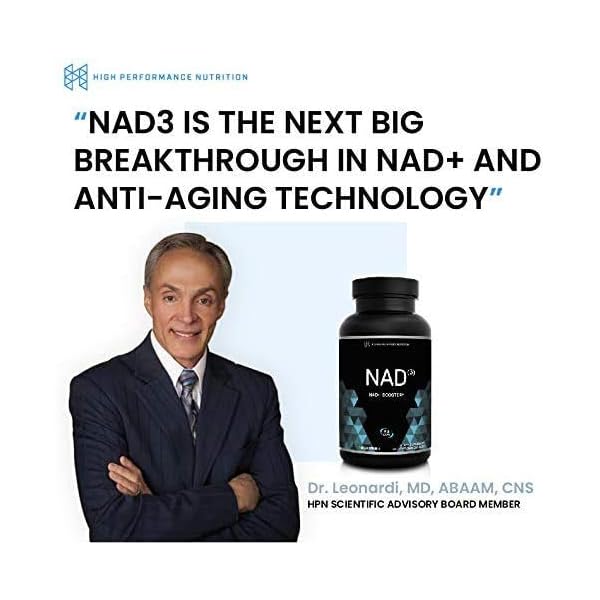 HPN Supplements NAD3 NAD+ Booster | Value Size 2 Month Supply | Clinically Proven & Independently Tested - Metabolic Repair | 311 mg per Serving - 120 Capsules