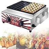 KJZQXYX Máquina para Hacer Takoyaki Comercial de 56 Agujeros, Cacerola de Bola de Pulpo Takoyaki de 4000W eléctrica/Gas de 40 mm, Temperatura Ajustable/Ahorro de energía (Ignite)