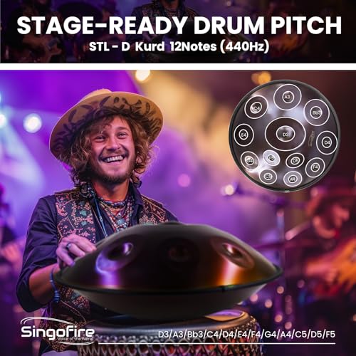 Singofire SDGP-12 Singofire" 12-Notes Handpan Drum thumb #1