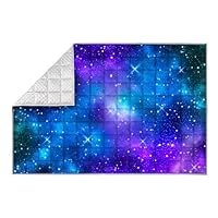 Solfres 7lbs Weighted Blanket, 41 x 60 Inches, Printing Heavy Blanket 7 Pounds Ultra Soft and Cozy, Stars, Sensory Items, Nebula Galax