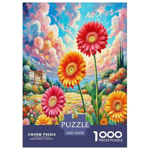 Puzzle de 1000 piezas desafiante con diseño artístico de Gerbera para adultos