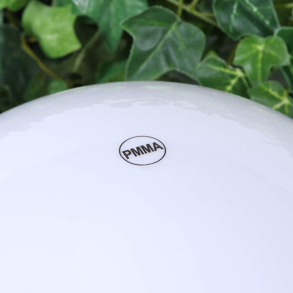 Lámpara Redonda Blanca para Exterior y Jardín, E27, LED, Resistente-UV e Intemperie IP44, Bola de Globo Con Placa de Suelo Sin Cable
