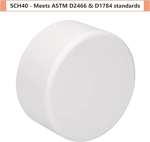 Miniatura 3 de Accesorio de Tapa Terminal para Tubería de PVC de 6", Schedule 40 Grado Muebles, Adaptador Tapón Tapa Terminal Tubería PVC Blanca de 6", Accesorios