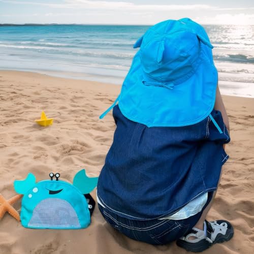Image of Crab-Shaped Mesh Beach Toy Bag with Adjustable Shoulder Strap - Fun and Functional Sand Toy Storage for Kids