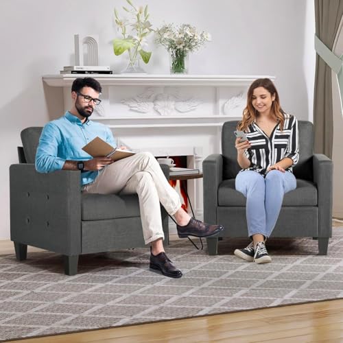 Gravforce SS03169DG Mid Century Accent Chair, Fabric Armchair For Living Room thumb #8