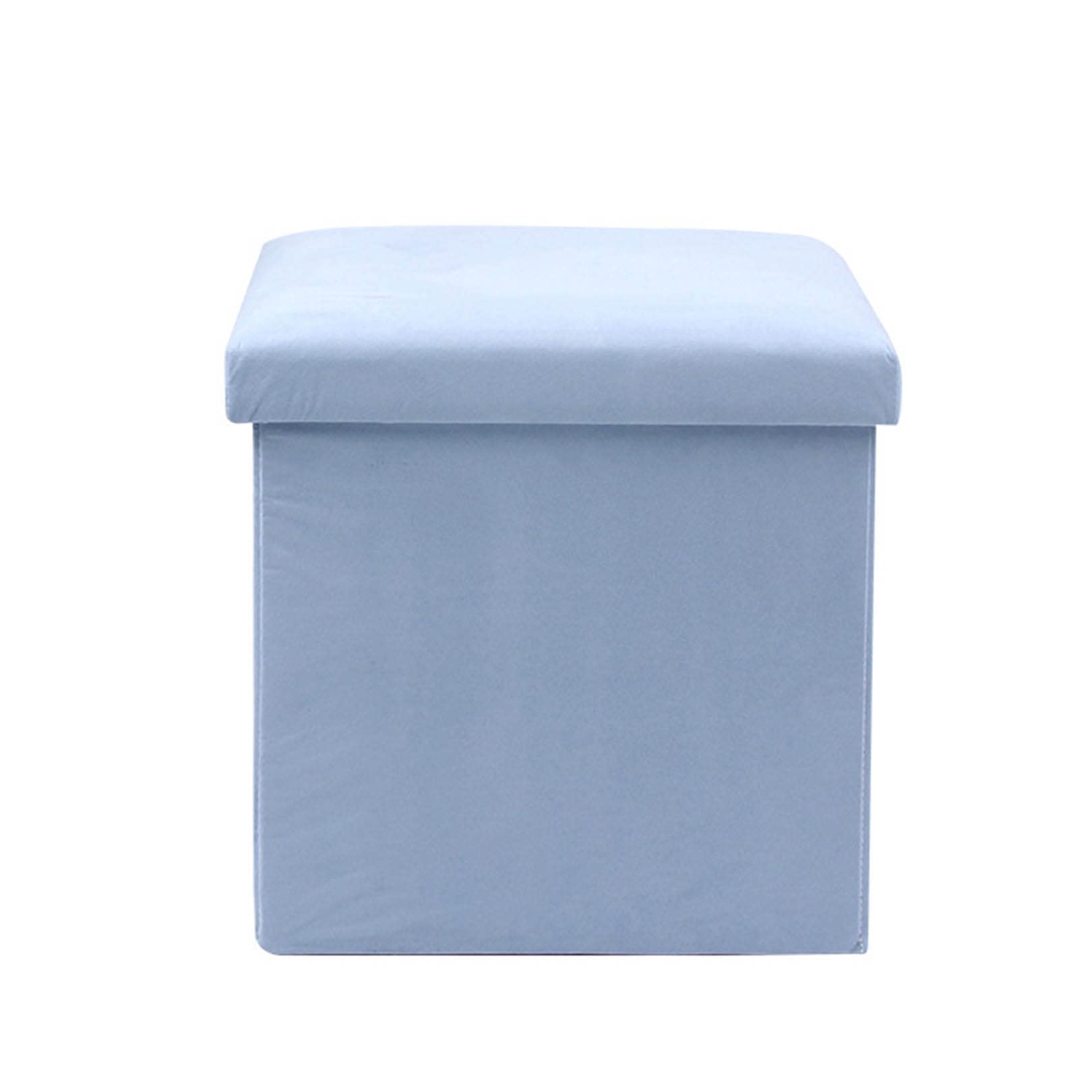 Pouf de rangement pliant en daim avec siège rembourré pour salon