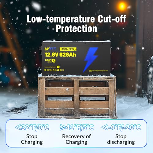 Image of WattCycle 12V 628Ah LiFePO₄ Battery, Lithium Battery 12V 300A BMS, Lithium RV Batteries Built-in Bluetooth, 8038Wh Energy Storage, IP65 Waterproof, Perfect for Home Energy, RV, Marine, Solar, Off-Grid