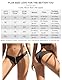 ohmydear PU Leder String Tanga für Frauen mit Reißverschluss Wetlook Slip Damen Sexy Unterwäsche Große Größen Rückennetz Low Waist Unterhosen T-Back Erotische Höschen