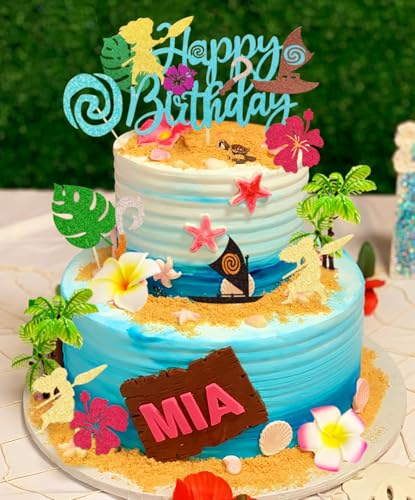JeVenis Moana Cake Topper Moana Birthday Cake Decor Moana Cupcake Topper for Birthday Baby Shower Party Supplies