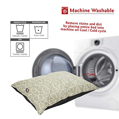 Image of Majestic Pet Rectangle Large Dog Bed Washable - Non Slip Comfy Pet Bed - Dog Crate Bed Super Value Pillow Dog Bed - Dog Kennel Bed for Sleeping - Dog Bed Large Breed 46 x 35 Inch - Charlie Beige