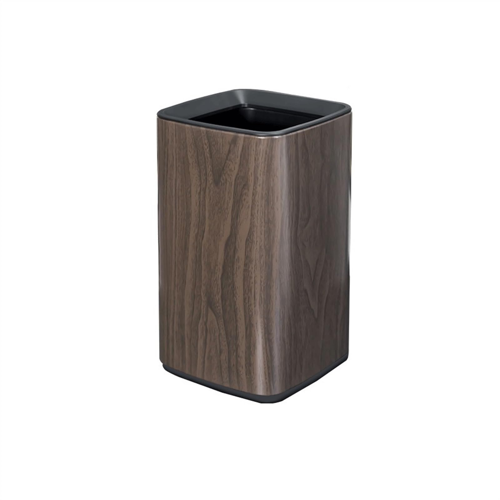 Kitchen Trash Can Stainless Steel Trash Can, Open Top Trash Can, Square Kitchen Trash Can. Suitable for Home Kitchen Office Waste Paper Basket Garbage Can (Bruin)