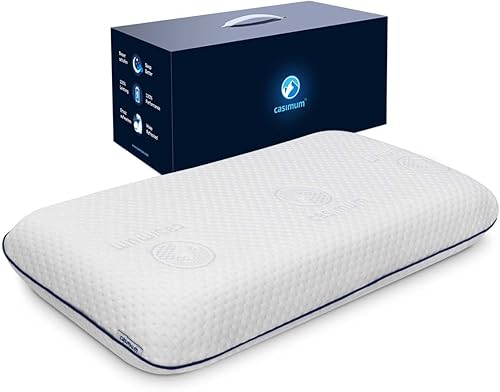 Coaster Labs Almohada de espuma viscoelástica de lujo para personas que duermen de lado funda lavable ventilada con funda de transporte 2