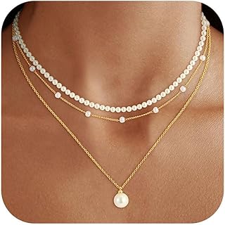 Pearl Pearl Necklace and Earring Set