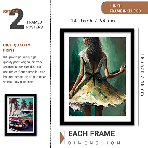 Image of kotart Paintings Modern Art Framed Wall Painting for Bedroom Living Room - Framed Wall Posters /Paintings with Frame - Painting for Wall Decoration - Gallery Wall Art Decor, Framed - Set of 5