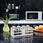 Magnetic Spice Rack with 4 Removable Hooks, Strong Magnet Spice Shelf for Spices, Cooking Oils, Salt, Pepper, Works Perfectly on the Side of Refrigerator for Small Kitchen/Apartment (White) - Image 2