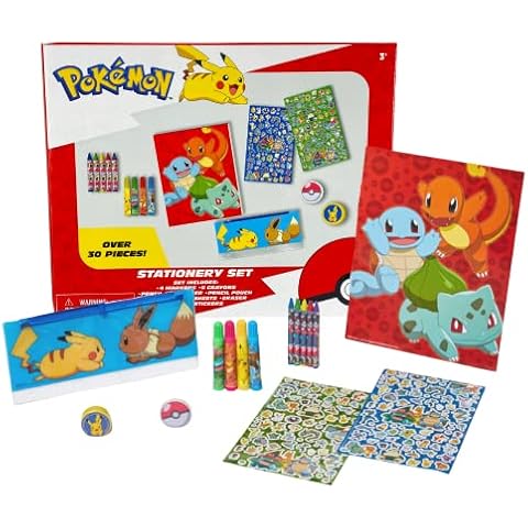 Innovative Designs Pokemon Kids Coloring Art and Sticker Set, 30 Pcs. & Craft Supplies with Pencil Case Cover