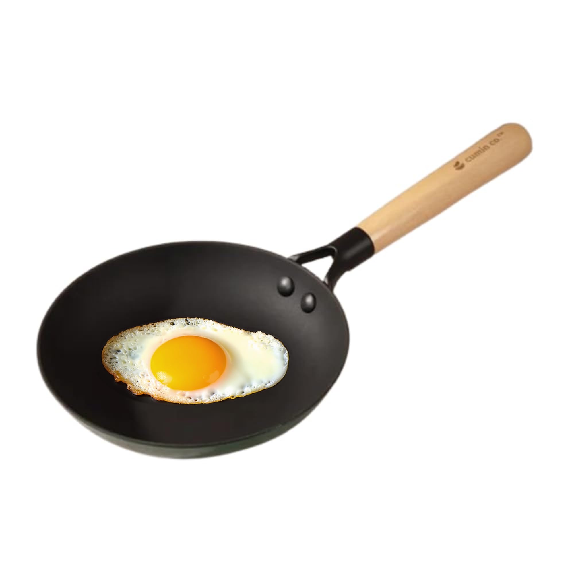 CUMIN CO. LITE Cast Iron Fry Pan | 20 cm, 0.8L | Induction Base Cookware | 5 Years Warranty | Non Toxic Non Stick Pan for Omelette | Chemical Free Coating | No Seasoning Needed | Green