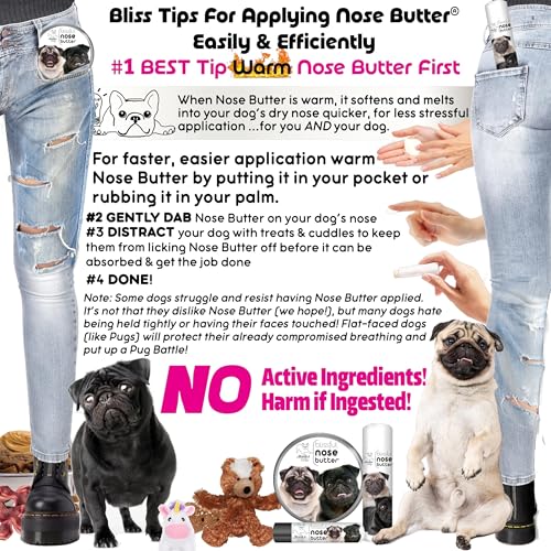Image of The Blissful Dog Fawn Pug Nose Butter, Versatile Dog Nose Balm for Dry Nose, Handcrafted Nose Moisturizer, Easy-to-Apply Dog Essentials, Unscented, 16 oz.