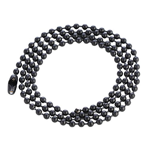 DonDon Collier boule pour homme acier inoxydable noir