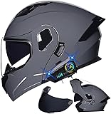 Bluetooth Modular Motorcycle Helmet with Tail DOT/ECE...