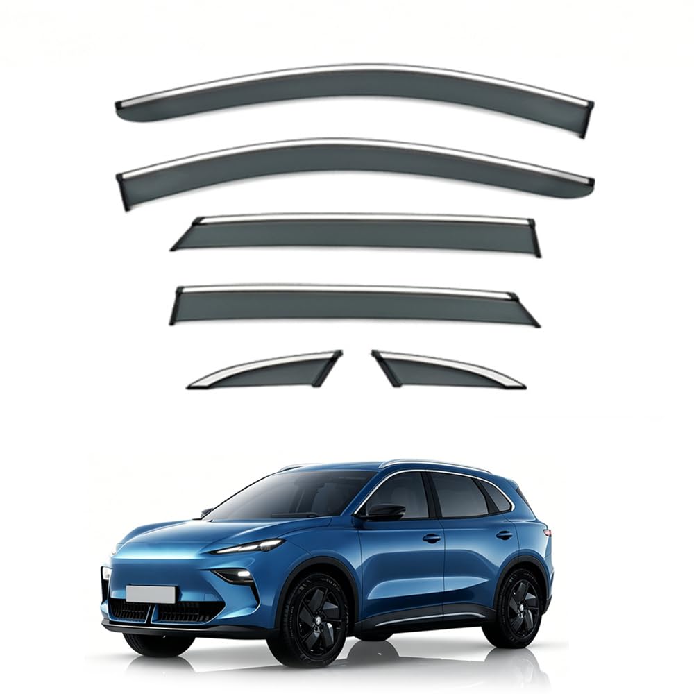 QOEMRHELT 4pc Set In-Channel Wind Deflectors, for MG S5 EV 2024-2026 Window Visors Rain Guards Vent Visors Rain & Sun Protection,Car Accessories,6PCS