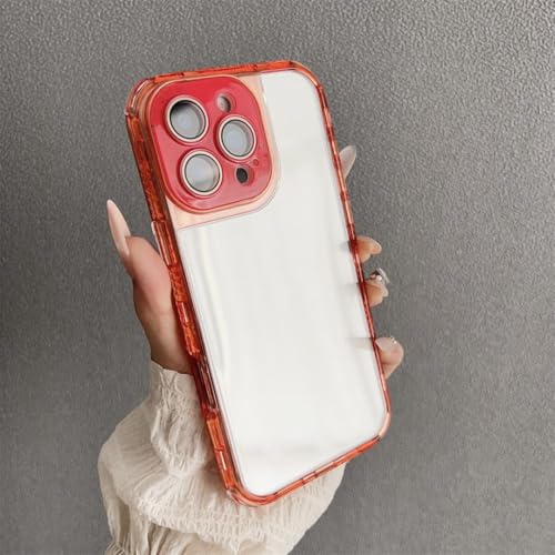 Coque hybride transparente antichoc iPhone 14 rouge en polycarbonate haute densité