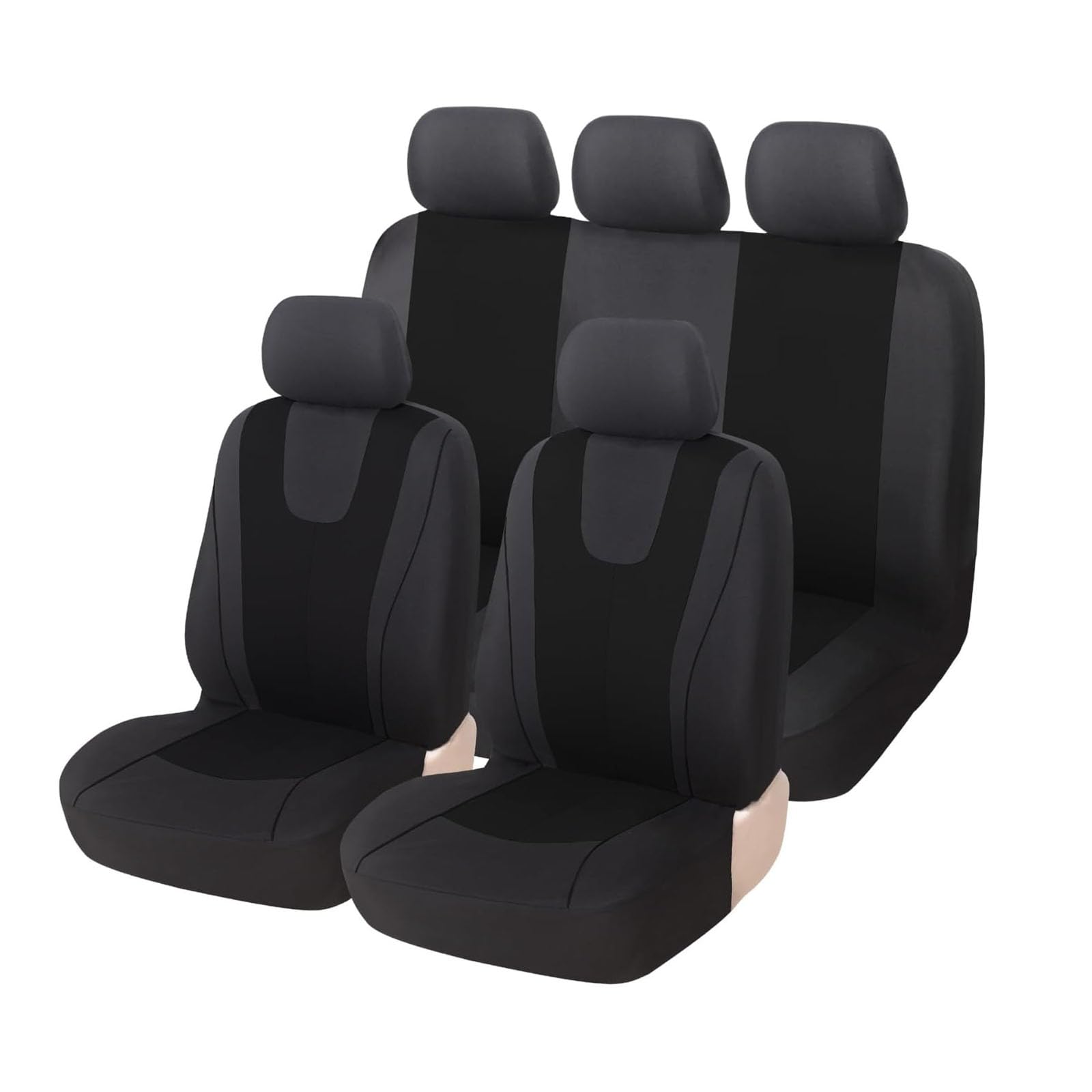 Makemoney C/Black Ar Seat Overs For Toyota Hilux 2020-2024, 9 Ps Full Set Ar Seat Protetors Waterproof Breathable Interior Aessories,