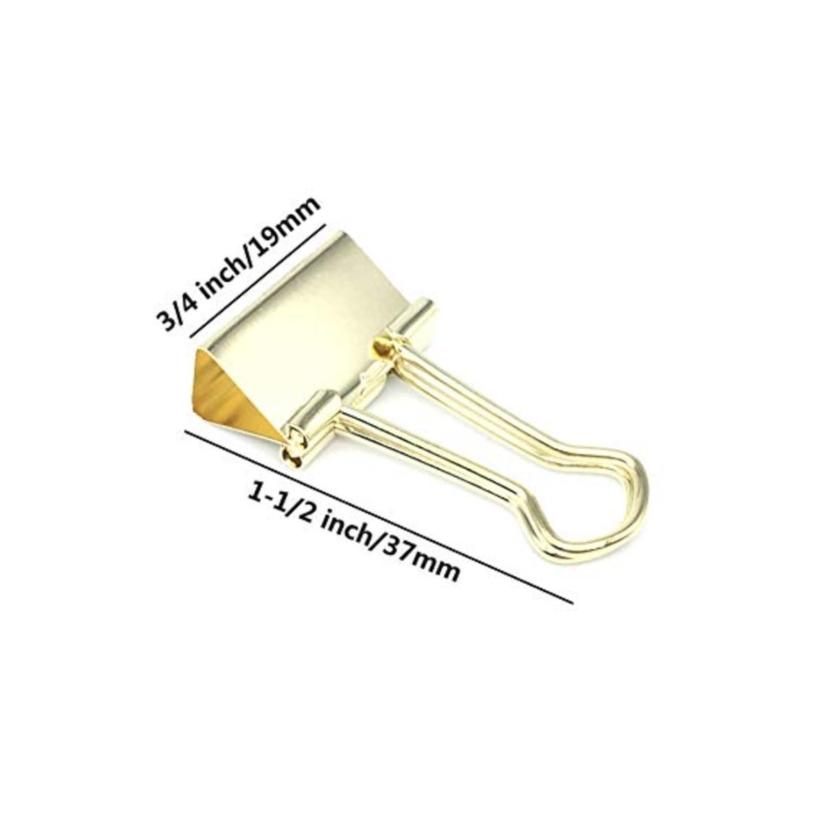 Foldback Klammern 100 Stück goldfarbene Büroklammern | Kleine, 3/4 Zoll breite Clips for Büro- und Schulbedarf