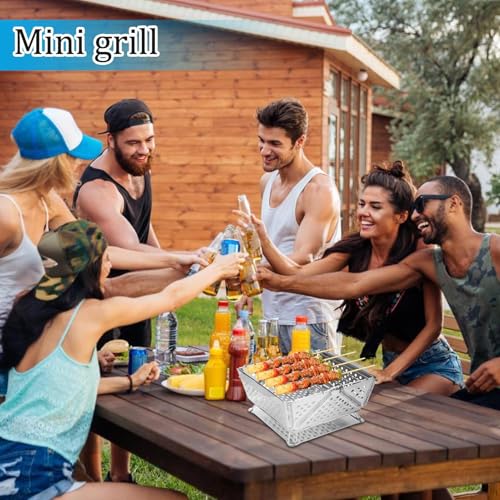 Barbecue portable pliable en inox pour table et extérieur