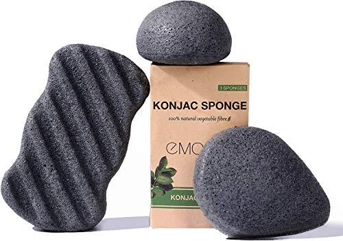 Konjac Visage Eponge Gouttelettes Konjac éponge Naturelle Activated Charbon