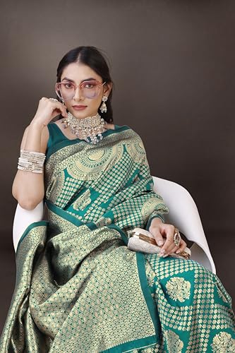 Image of MIRCHI FASHION Women Saree | Banarasi Silk Woven Design Daily Regular Use Sari with Blouse