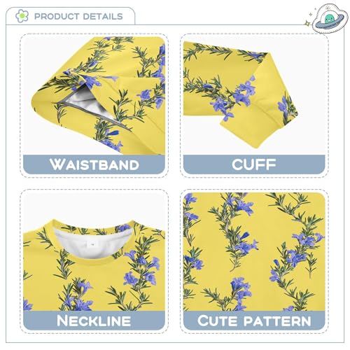 JUNZAN Aesthetic Rosemary Yellow Big Boys Pullover Hoodie Crewneck Kids Pullover Hoodie Sports 4T3