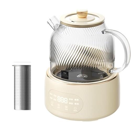 Máquina para Hacer Té, Tetera Pequeña de 350 W, con Reserva Inteligente de 24 Horas, 150 ℃, Sala de Estar Resistente, Drenaje de Té de Acero Inoxidable + Olla para Estofado de 450 Ml, Hervidor