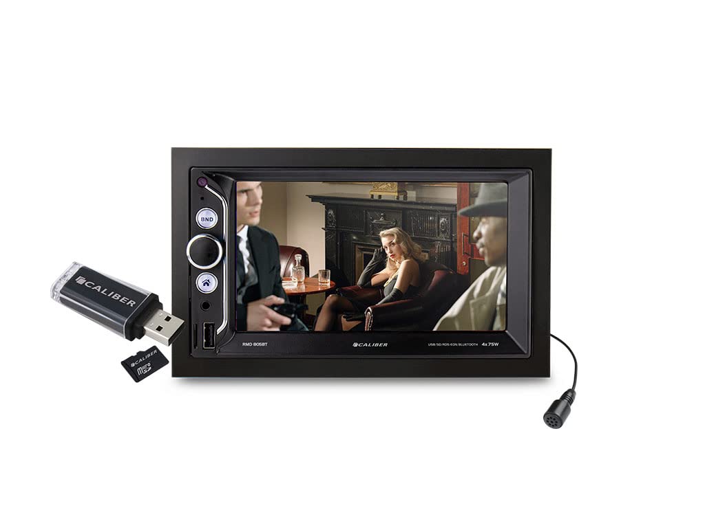 Caliber Autoradio - Radio Bluetooth Voiture - Radio FM - AUX - SD - Écran Tactile - Mirrorlink - Noir - 2 Din