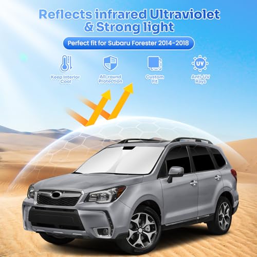 Image of Canvcle Window Shades for 2014-2018 Subaru Forester Accessories Windshield Sun Shade Side Rear Window Cover Sunshade Sun Visor Shield Privacy Protection for Camping Keep Vehicle Cool Black 8PCS