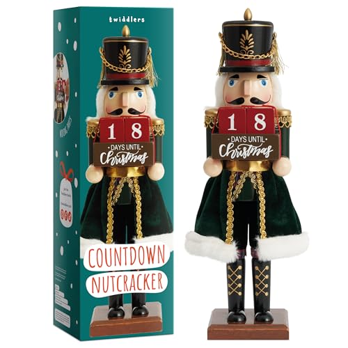THE TWIDDLERS - Weihnachts-Countdown Nussknacker-Soldat aus Holz, 30cm...