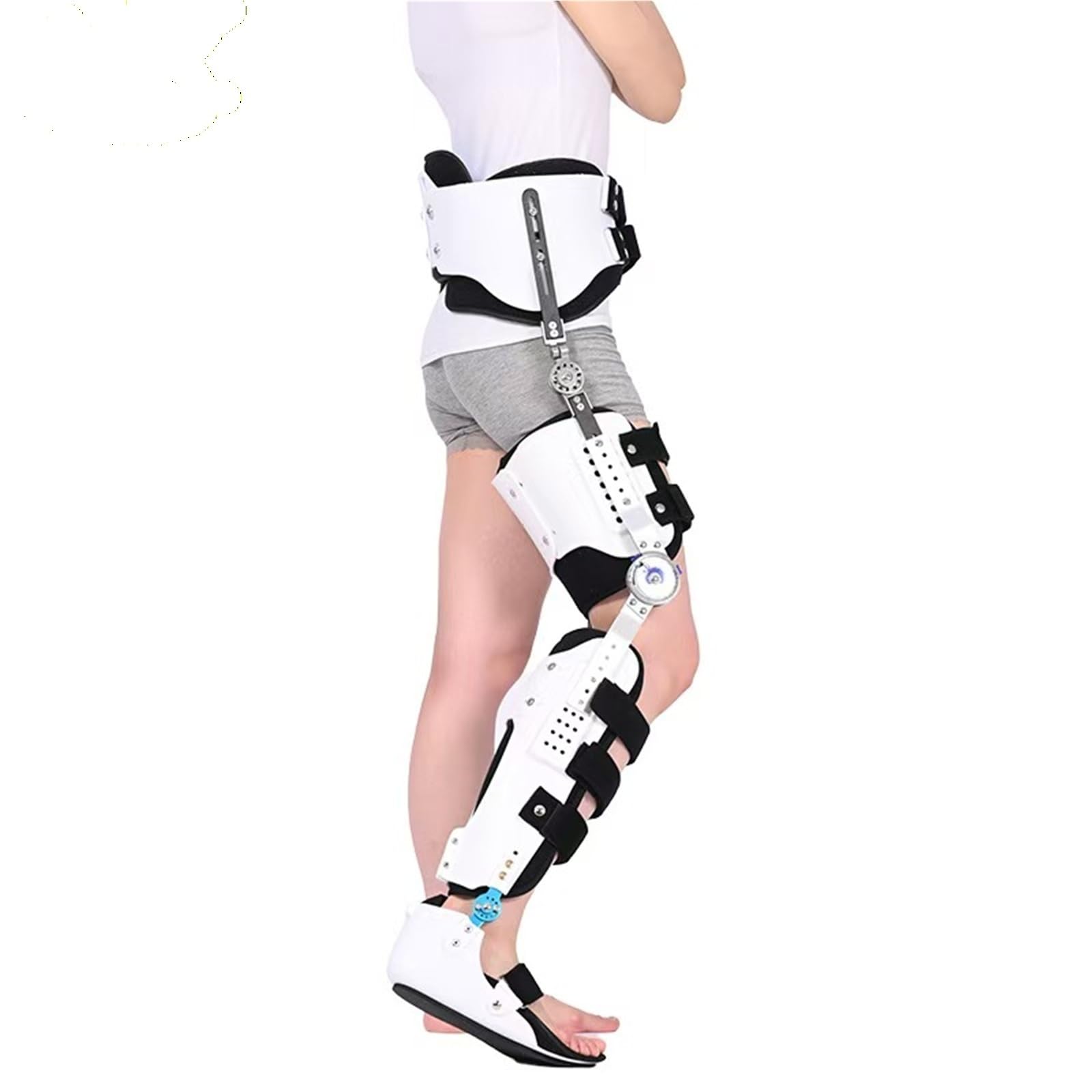 Orteza pełnej nogi z butem do chodzenia, regulowana orteza stawu biodrowego, stawu skokowego, stabilizator stawu kolanowego, do rehabilitacji złamań biodra