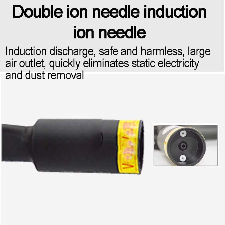 Industrial Ionizing Air Gun, 4.6KV Anti-Static Blower with Adjustable Airflow, 3M Hose & Grounding Cable, for Electronics, PCB Assembly, Printing, and Plastic Molding