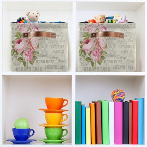 Alaza G297101716P505C540S1092 Rose Leaf Vintage Foldable Storage Box Storage Basket Organizer Bins thumb #6
